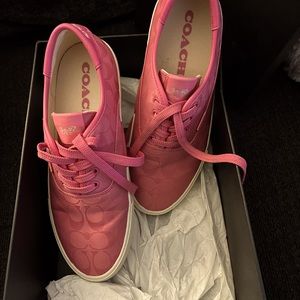 Coach pink lace up sneakers